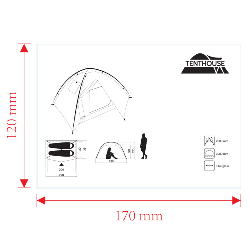 Tenthouse (Auto2) 2 Kişilik Otomatik Çadır (50+145)*240*105 cm - 5